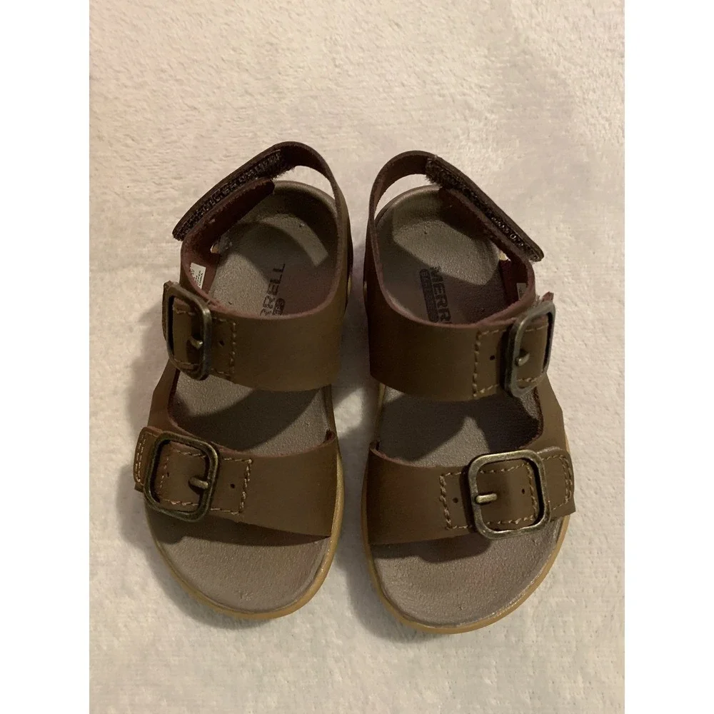 Merrell Brown Boys Bare Steps® Sandal Sandals Leather 6M NEW‎ IN BOX